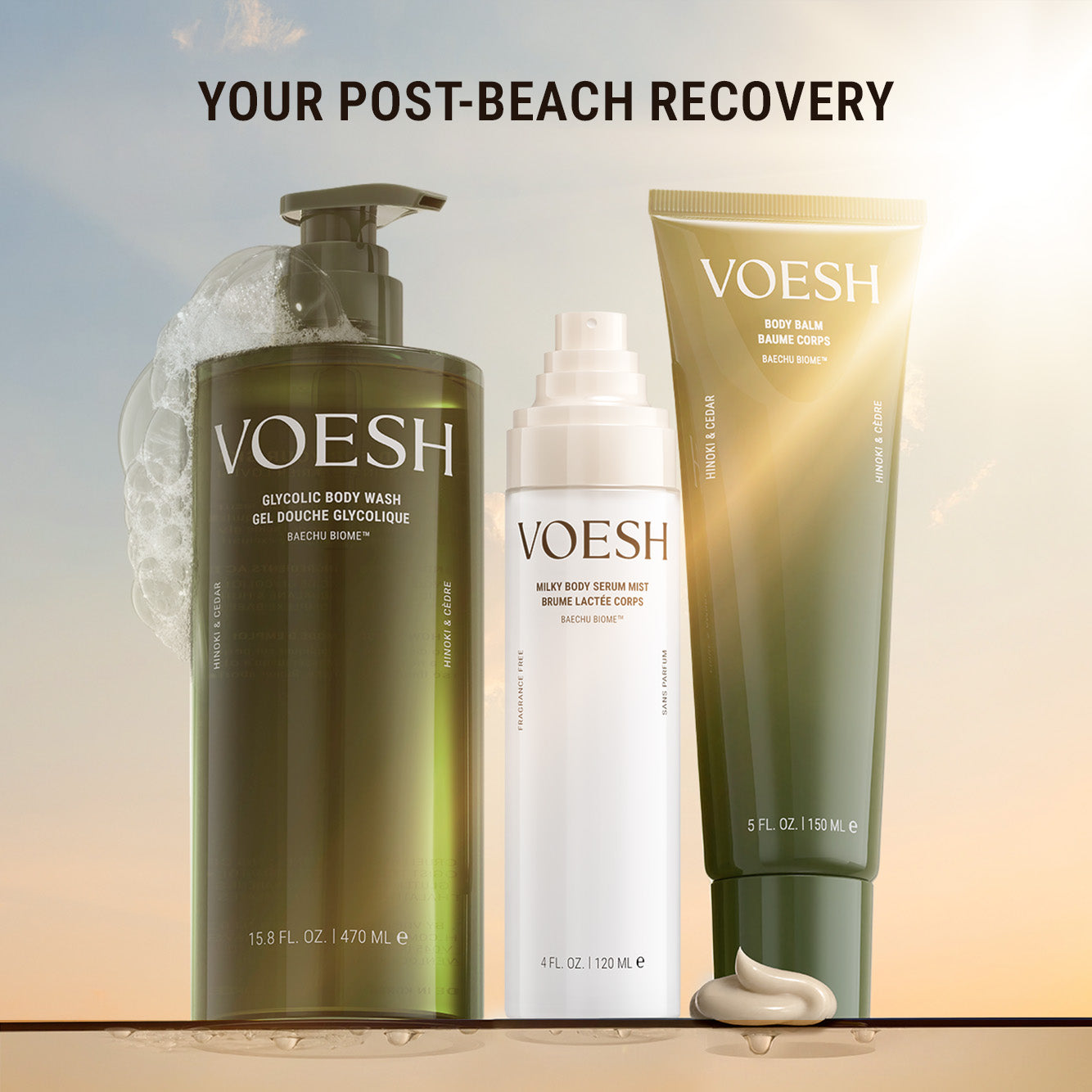 3-Step Post-Beach Body Care Routine for Soothed, Hydrated Skin