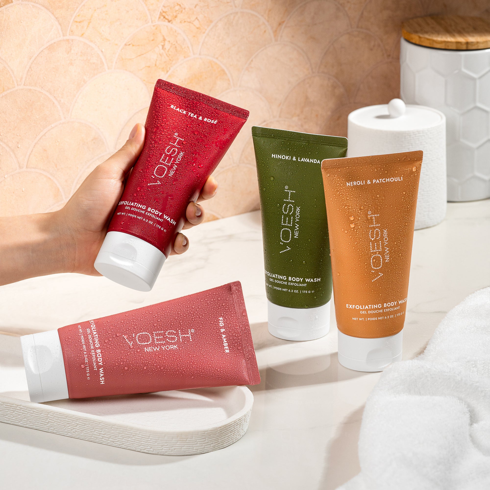 Exfoliating Body Wash Set - Sugar Scrubs with Plant-Derived AHAs