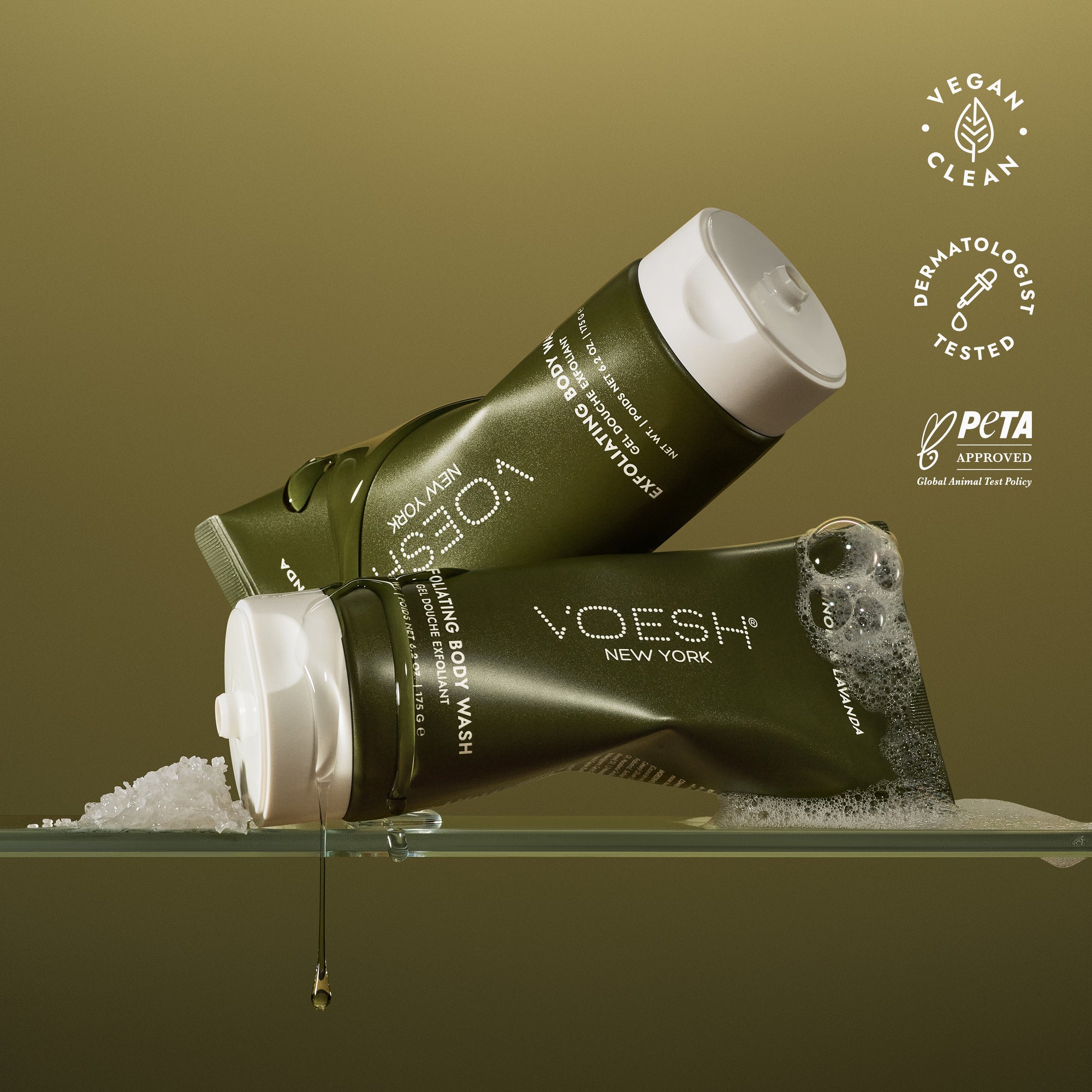 Exfoliating Body Wash Hinoki & Lavanda - Sugar Scrub with Plant-Derived AHAs