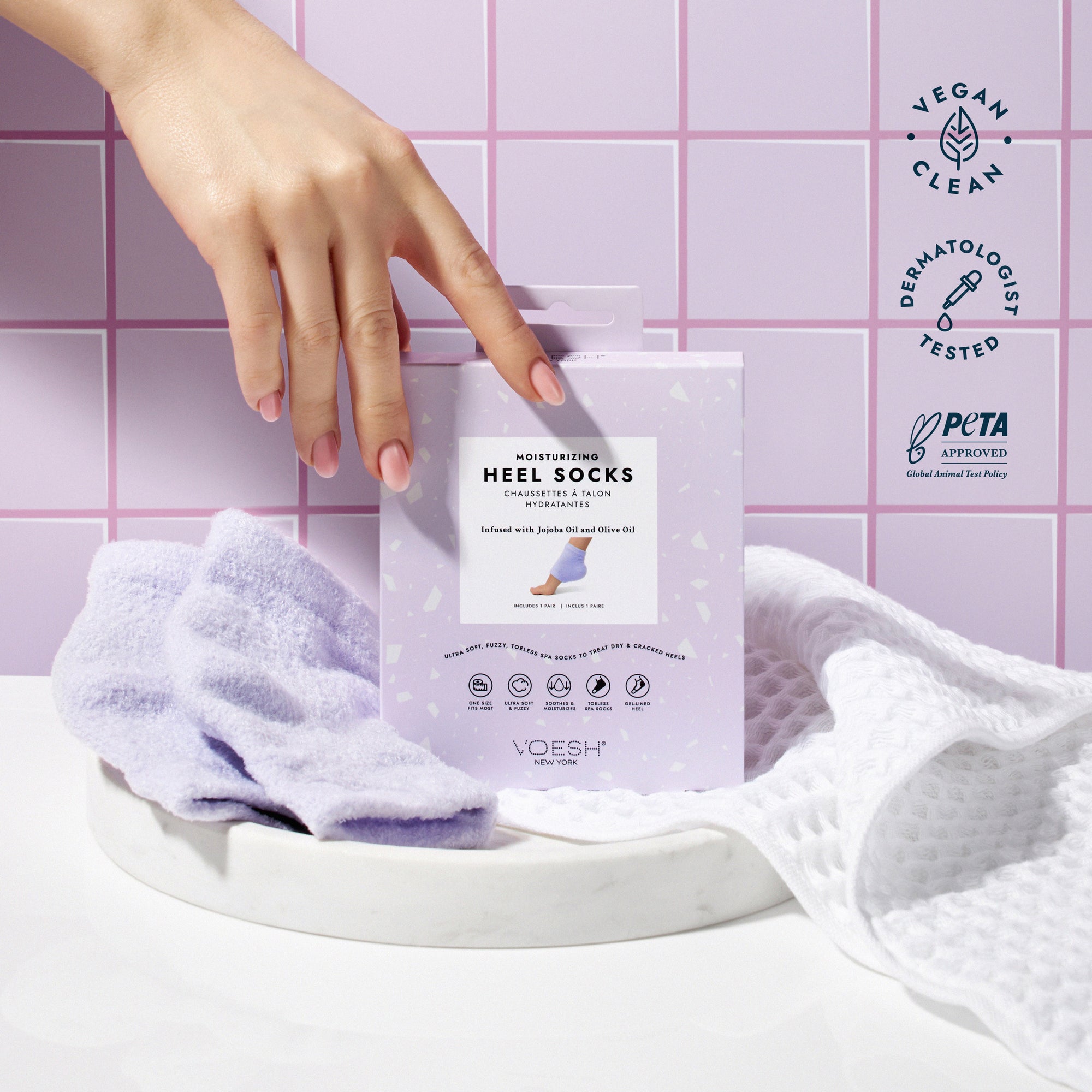 Moisturizing Heel Socks Purple