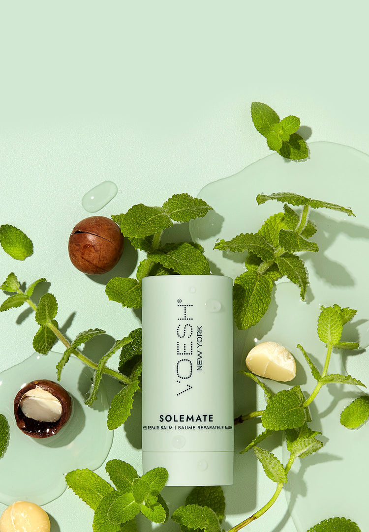solemate heel repair balm on a light green background
