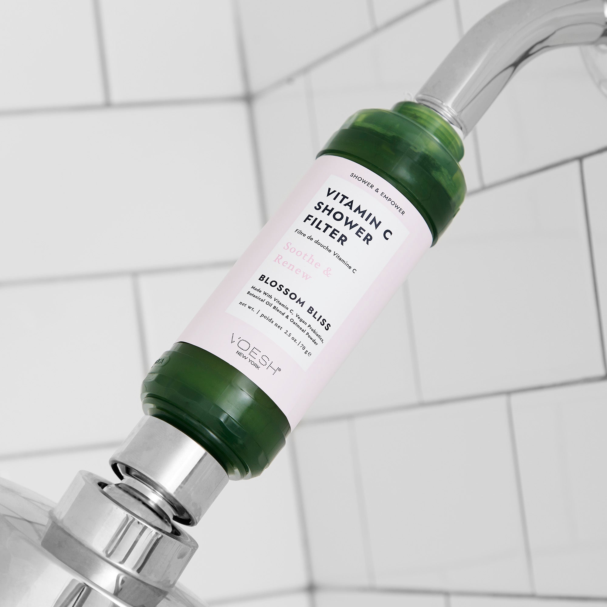 Blossom Bliss Vitamin C Shower Filter installed