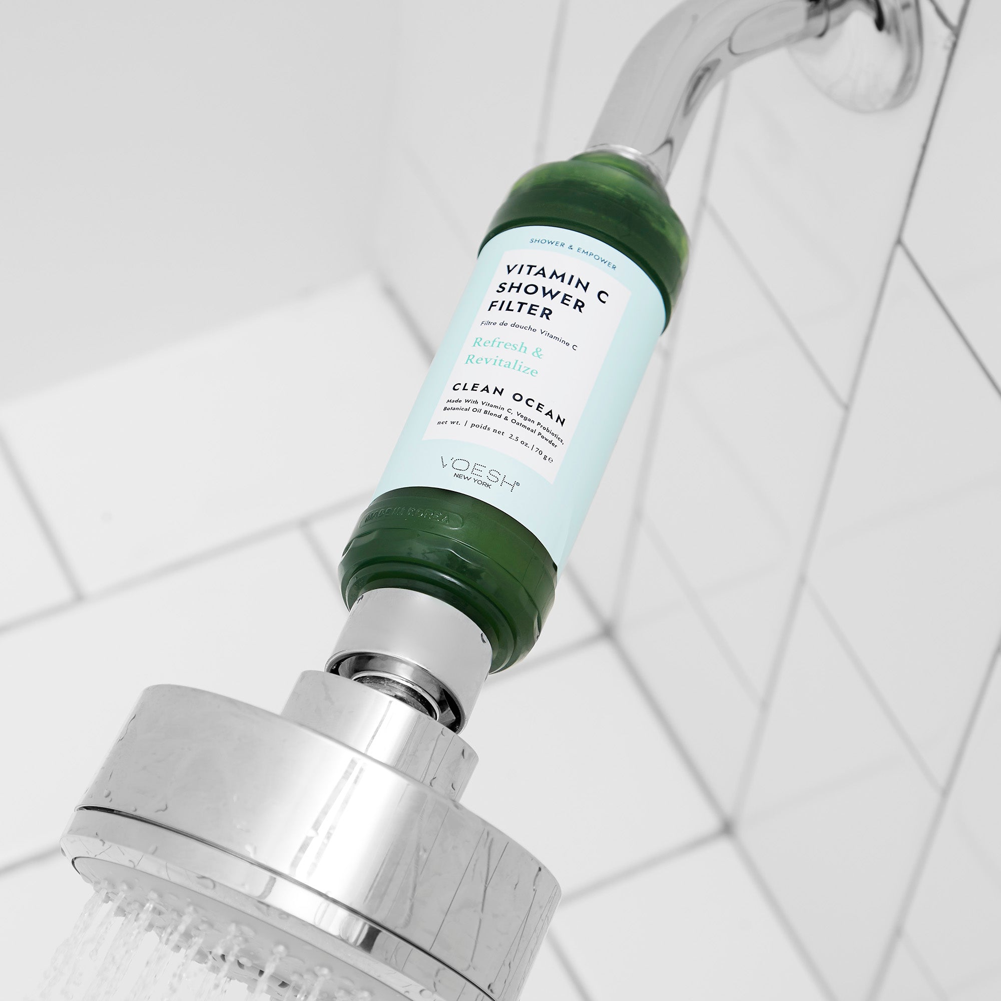 Clean Ocean Vitamin C Shower Filter installed
