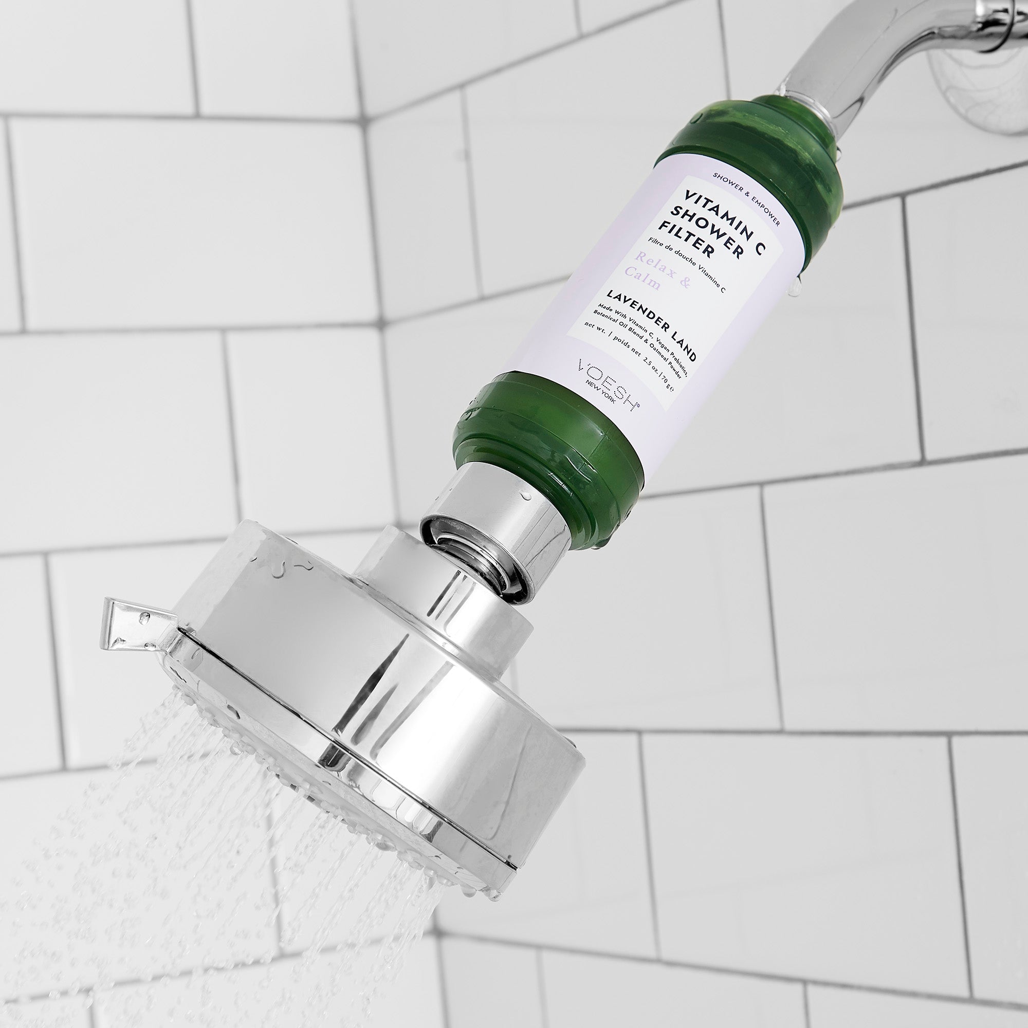Lavender Land Vitamin C Shower Filter installed